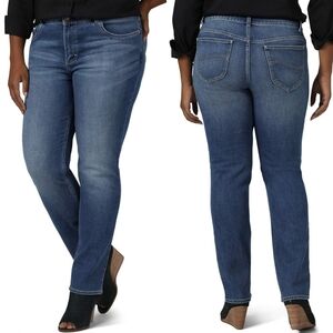 Lee Riders Indigo Midrise Straight Leg Jeans Women's 20W Classic Casual Stertchy